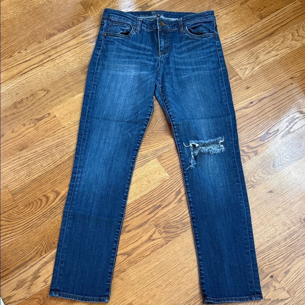Kut from the Kloth Distressed Skinny Jeans Medium Wash Size 8